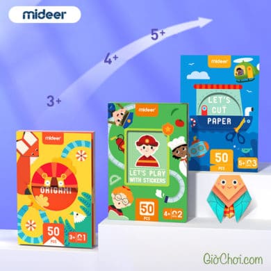 Giờ Chơi - Time to Play: Bộ thủ công cắt xếp giấy Mideer dành cho bé từ 3 tuổi