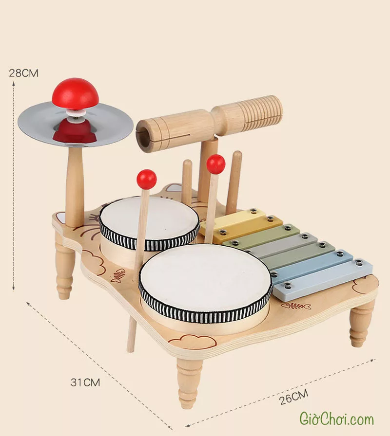 Bộ nhạc cụ trống bằng gỗ