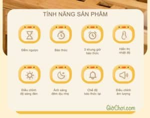 đồng hồ báo thức kiêm đèn ngủ