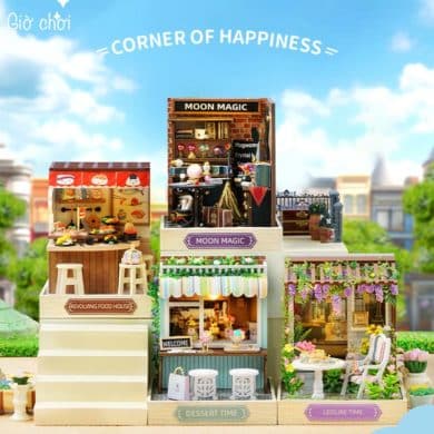 bộ lắp ráp nhà búp bê dollhouse DIY Corner of Happiness