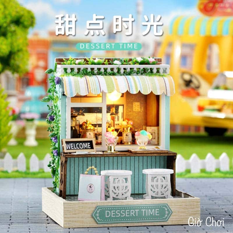 bộ lắp ráp nhà búp bê dollhouse DIY Corner of Happiness