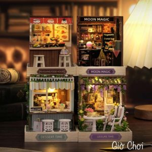 bộ lắp ráp nhà búp bê dollhouse DIY Corner of Happiness