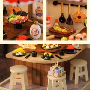 bộ lắp ráp nhà búp bê dollhouse DIY Corner of Happiness